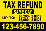 Tax Refund yellow background