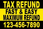Tax Refund yellow background