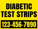 18x24 Yard Sign_Yellow Coroplast_Diabetic Test Strips Sign 01