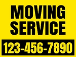 18x24 Yard Sign_Yellow Coroplast_Moving Service Sign 01