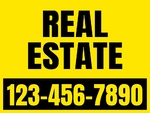 18x24 Yard Sign_Yellow Coroplast_Real Estate Sign 01