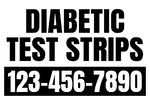 12x18 Yard Sign_1-Color_Diabetic Test Strips Sign 01