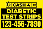 12x18 Yard Sign_Yellow Coroplast_Diabetic Test Strips Sign 03