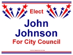Political sign with shooting stars