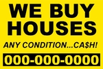 We buy Houses any condition - yellow background