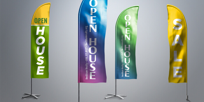 Advertising flags for storefronts and office buildings